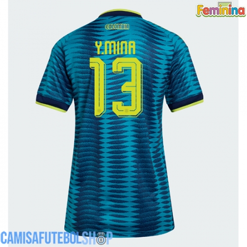 Camisa de time de futebol Colômbia Yerry Mina #13 Replicas 2º Equipamento Feminina Mundo 2026 Manga Curta